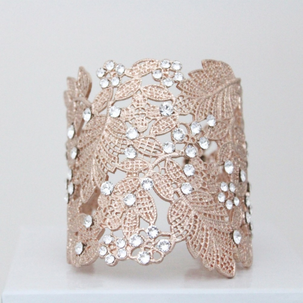 NIB Rose Gold-plated Cuff with Swarovski Crystals